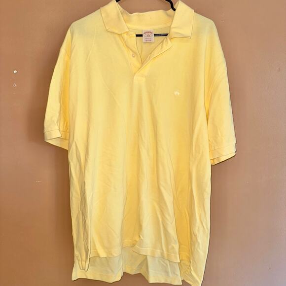 Brooks Brothers Men's Vintage 346 Short Sleeve Polo Tee T-Shirt Yellow XL - Picture 1 of 9